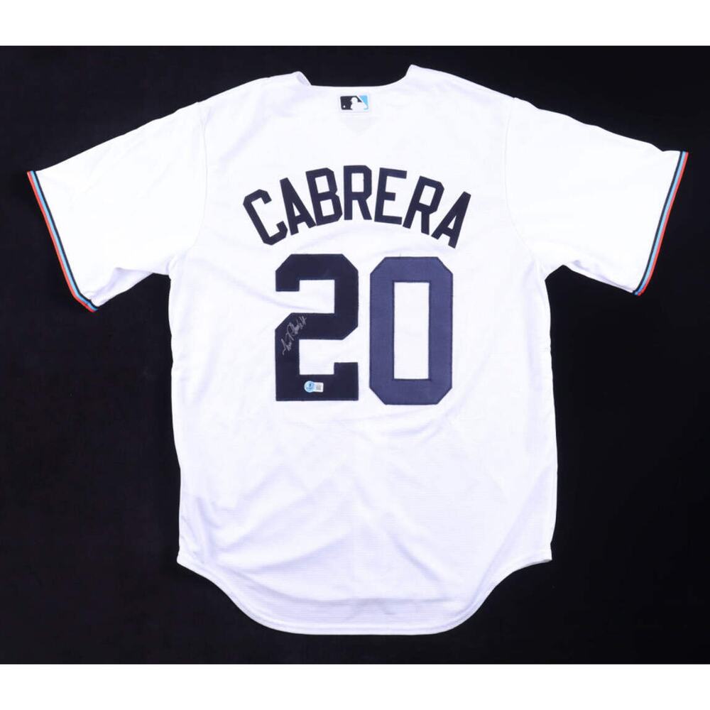 Miguel Cabrera Signed Jersey (Beckett) Miami Marlins. Medium